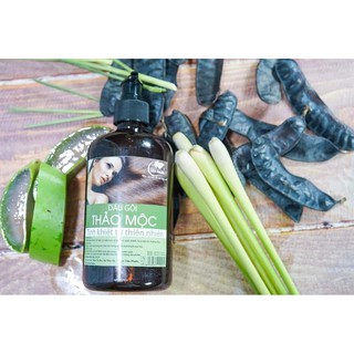 Dầu gội thảo mộc: bồ kết, cỏ mần trầu,lá bưởi,sả, quế , chanh, hoa ngũ sắc, hương nhu