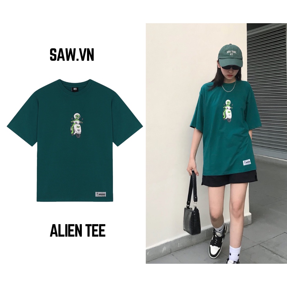 SAW Áo thun Alien màu xanh lá TE2122021300