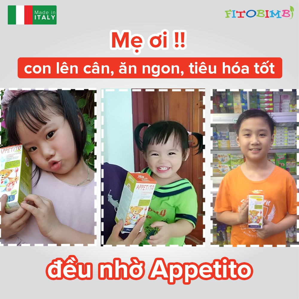 Giúp bé ăn ngon tự nhiên-Nhập khẩu chính hãng 100% từ Italy-Fitobimbi Appetito-Hiệu quả bền vững chỉ sau 1 tháng sử dụng