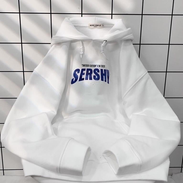 Áo Hoodie Tay Dài Sershy Vải Nỉ Bông Form Rộng Ulzzang Unisex( Hàng Sẵn)