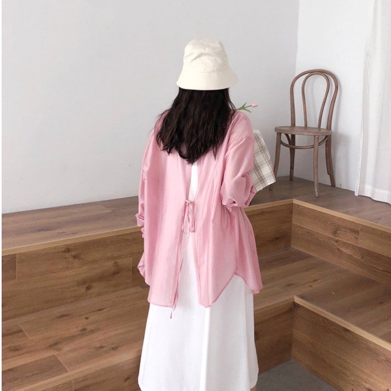 Áo voan Bowknot tơ tằm ánh nhũ - Dreamynt
