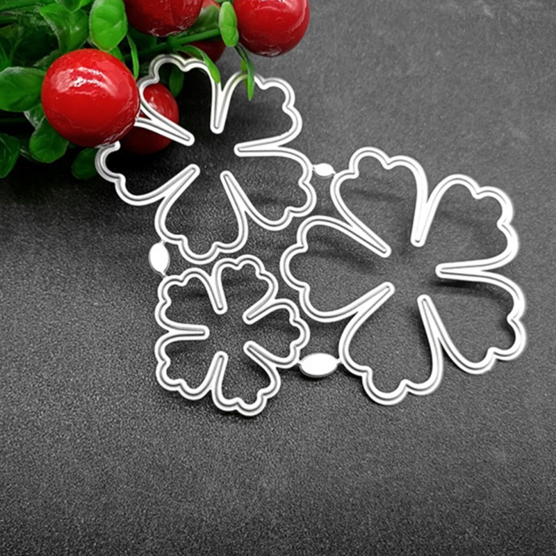 Khuôn Cắt Giấy 5 Trong 1 Tạo Hình Bông Hoa Bằng Thép Carbon Trang Trí Sổ Tay DIY