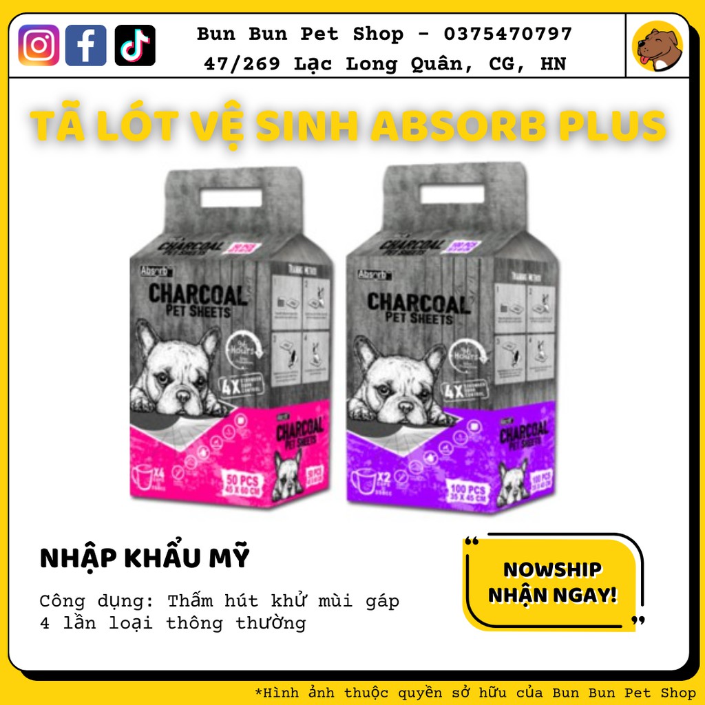 Tã lót khay vệ sinh Absorb Plus Charcoal