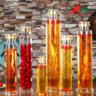 Bình trụ nắp vàng ngâm sâm gioăng cao su có ổ khóa