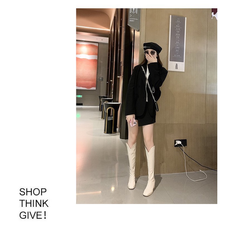 BOOT NỮ CAO BỒI MŨI VUÔNG GÓT TRỤ DA LÌ HÀNG QUẢNG CHÂU LOẠI 1