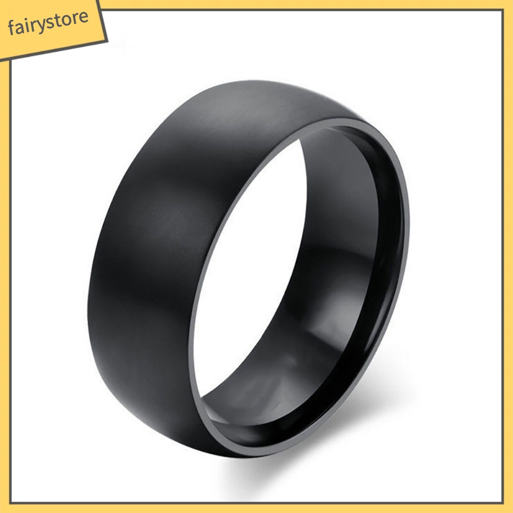 Nhẫn Thép Titan 8mm Màu Trơn Cá Tính Cho Nam