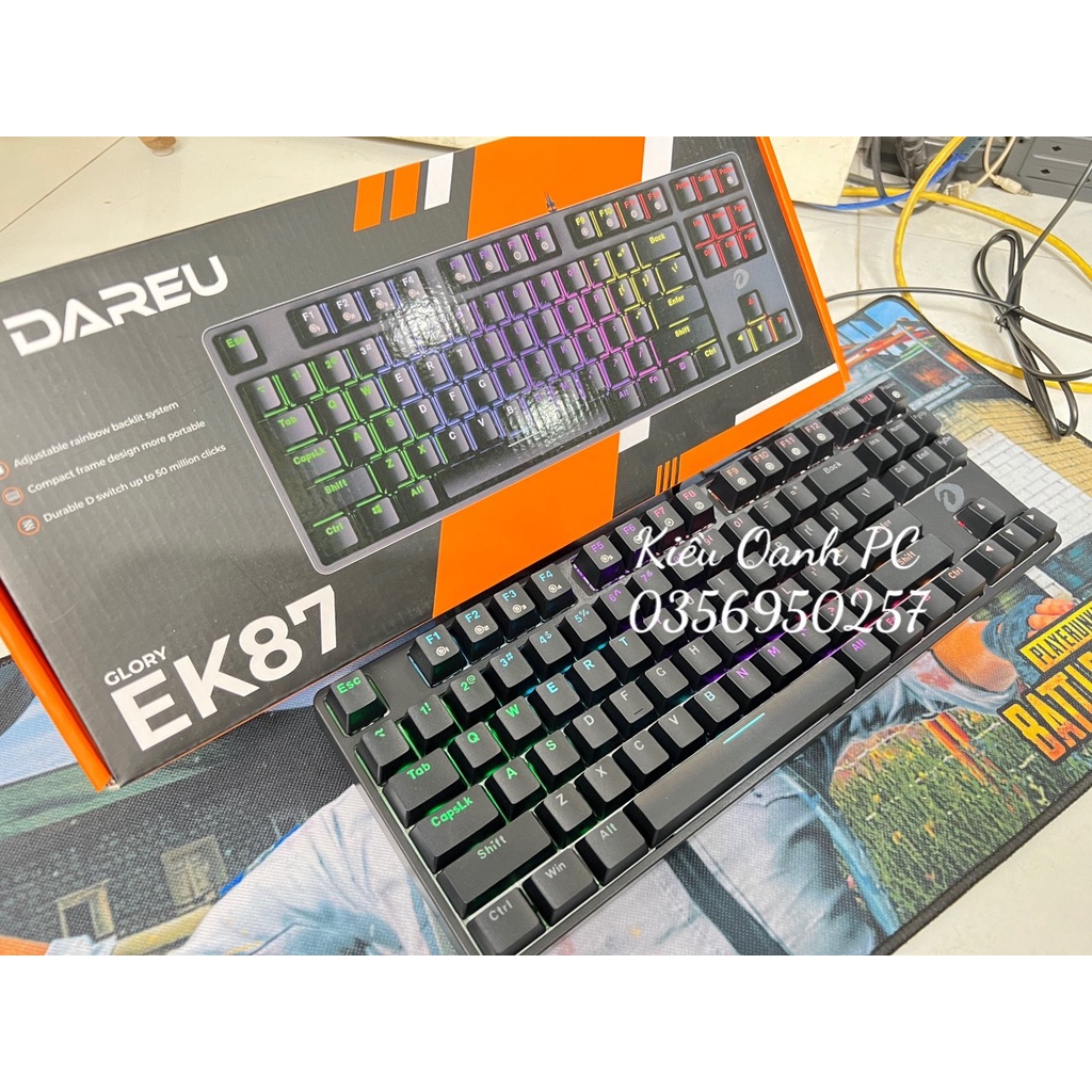 Bàn phím cơ DAREU EK87 PINK / WHITE / black Gaming | BigBuy360 - bigbuy360.vn