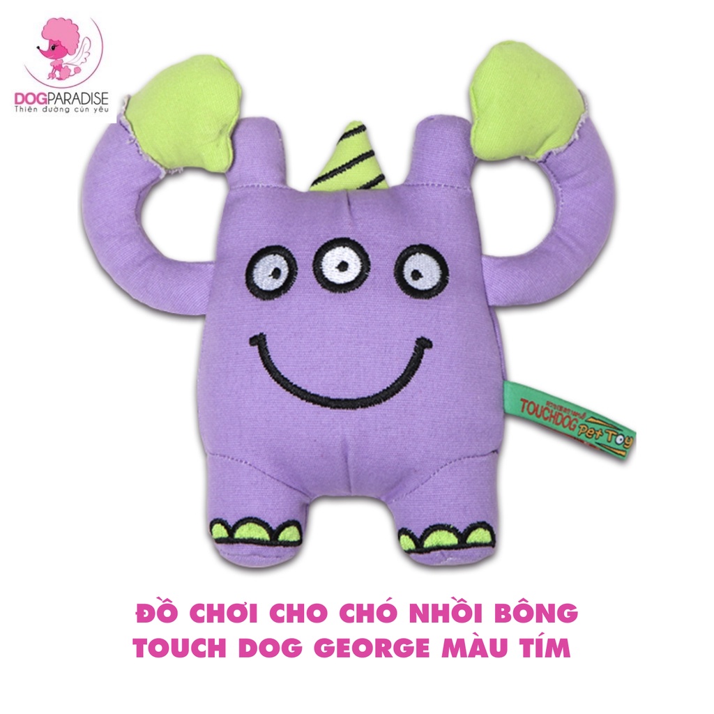 Đồ chơi nhồi bông cho chó Touch Dog George nhân vật hoạt hình 3 mắt mềm mại hình dáng vui nhộn 10x16x5cm - Dog Paradise