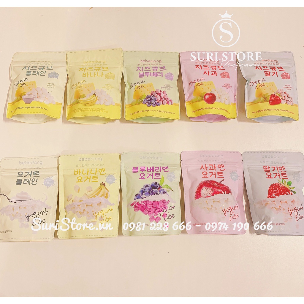 SỮA CHUA khô hoa quả sấy lạnh BEBEDANG Hàn Quốc 10m+