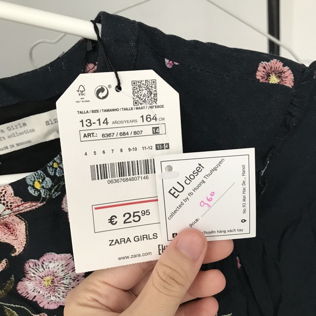 Váy zara girl size 13-14 new tag