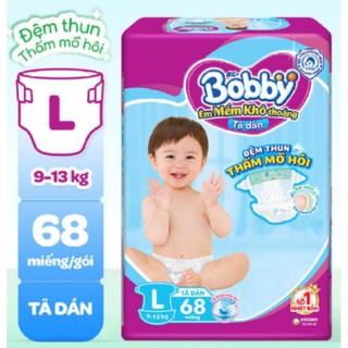 Tã bỉm dán Bobby M76 / L68 / XL62