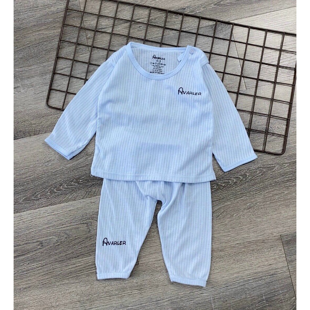 Bộ dài tay tăm avalew (siêu đẹp) đô tay dài cotton tăm gân sơ sinh Baby kidshop