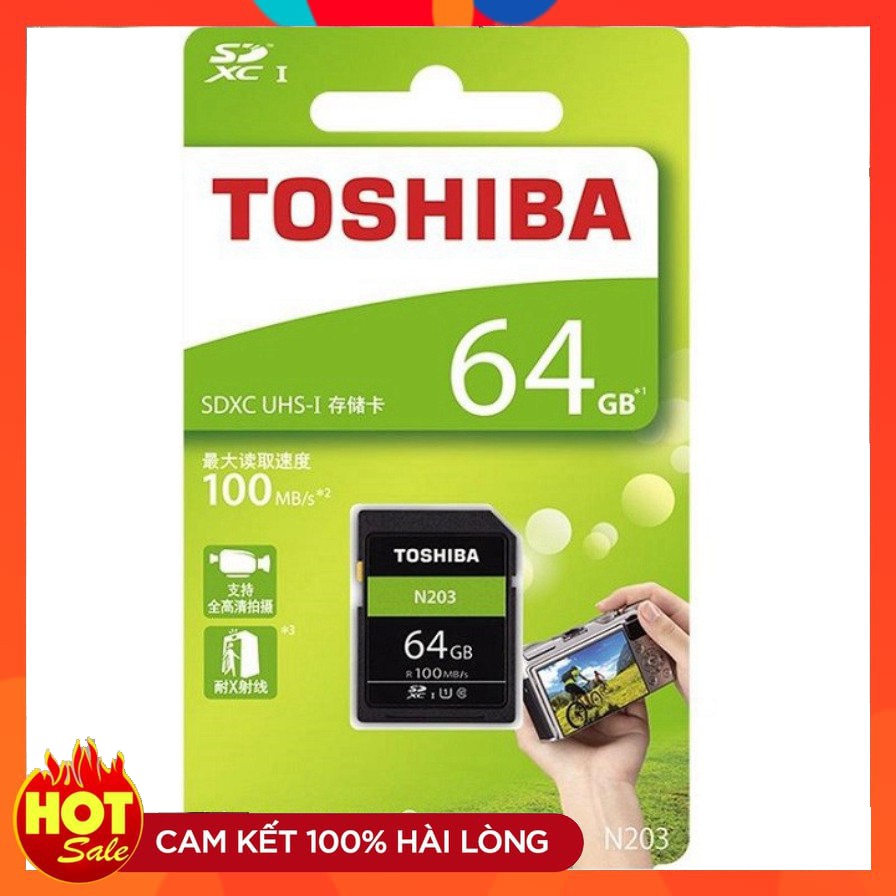 Thẻ nhớ SD To shiba N203 64GB UHS-I U1 100MBs full HD