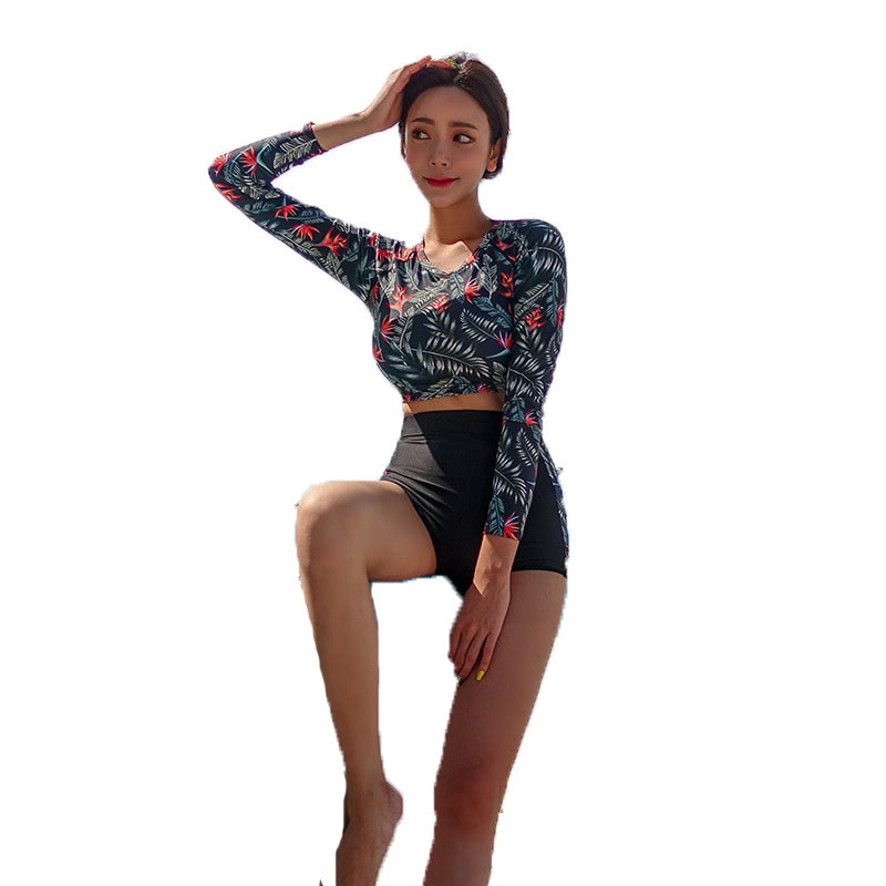 Bikini bộ đồ bơi nữ croptop 2 mảnh áo dài tay | BigBuy360 - bigbuy360.vn
