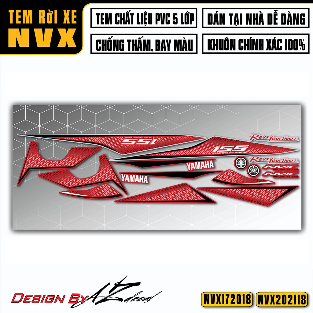 Tem Xe Yamaha NVX Cách Điệu Chống Nước, Bền Màu | NVX18 | Decal Dán Xe NVX 2017 - 2021 V1, V2