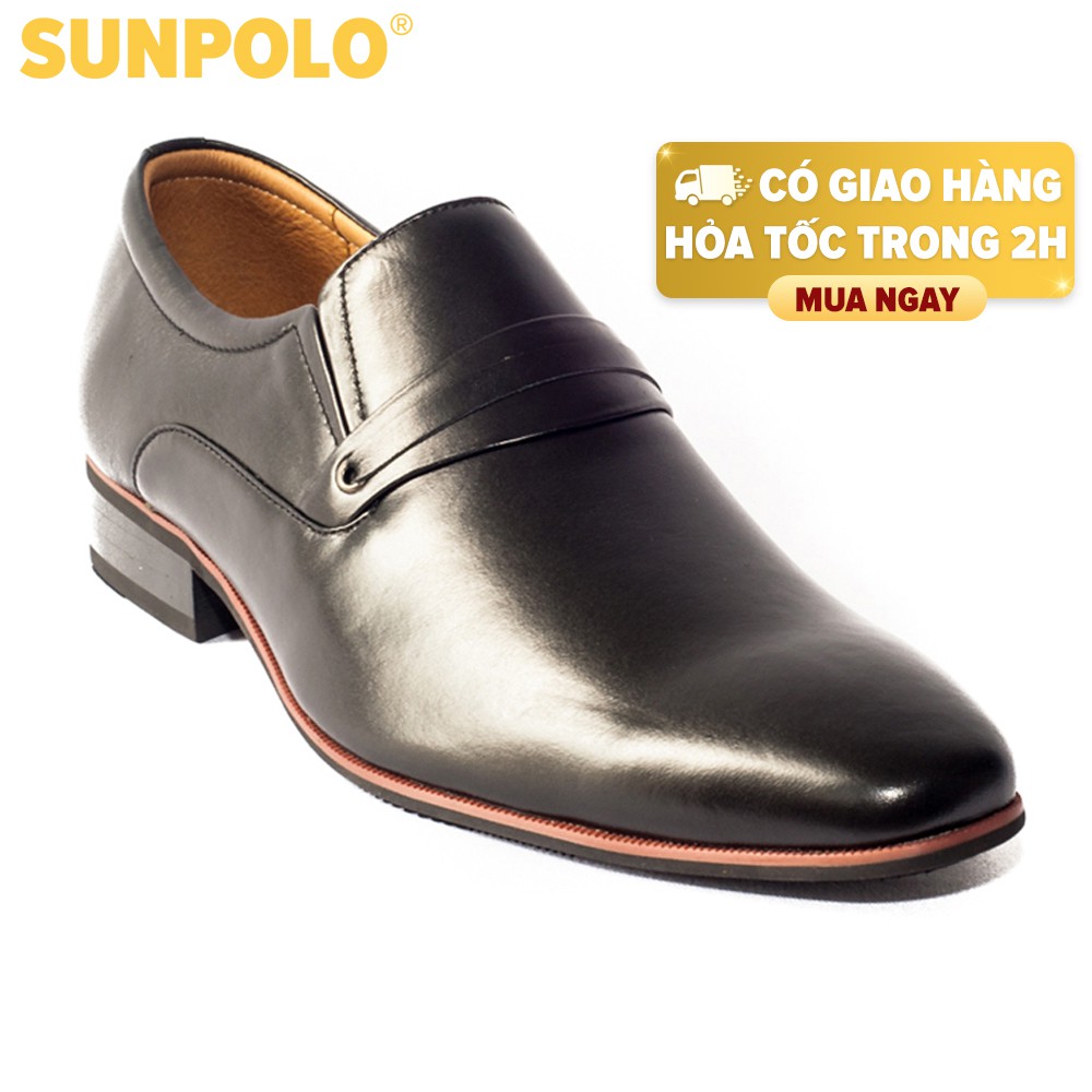 Giày Tây Nam Da Bò SUNPOLO Đen Nâu Đỏ SUMU8003