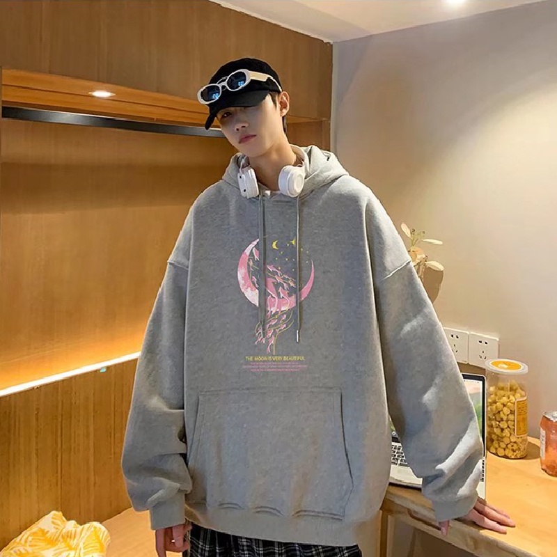 Áo hoodie tay dài dáng rộng in họa tiết graffiti phong cách hip hop đường phố Hàn Quốc M-3XL