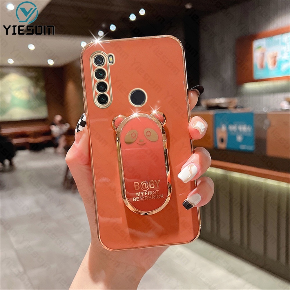 Ốp Điện Thoại Silicon Dẻo Viền Vuông Mạ Màu Kèm Giá Đỡ Hình Vuông Cho Xiaomi Redmi Note 8 8T 7 5 Pro Redmi 7 5 Plus