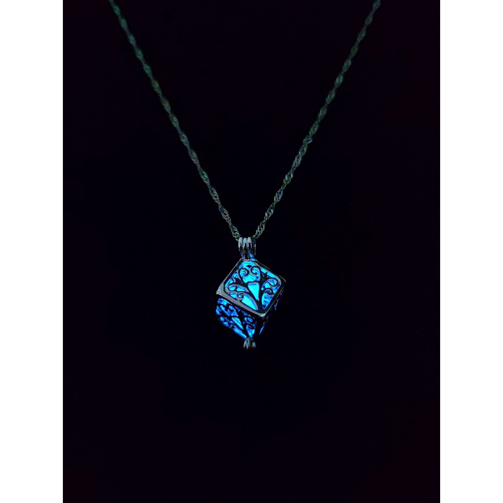 Vòng cổ Mặt Hình Khối Lập Phương Rỗng Phát Sáng Ma Thuật Phong Cách hip hop Nhật Bản Mới Bán Sỉ