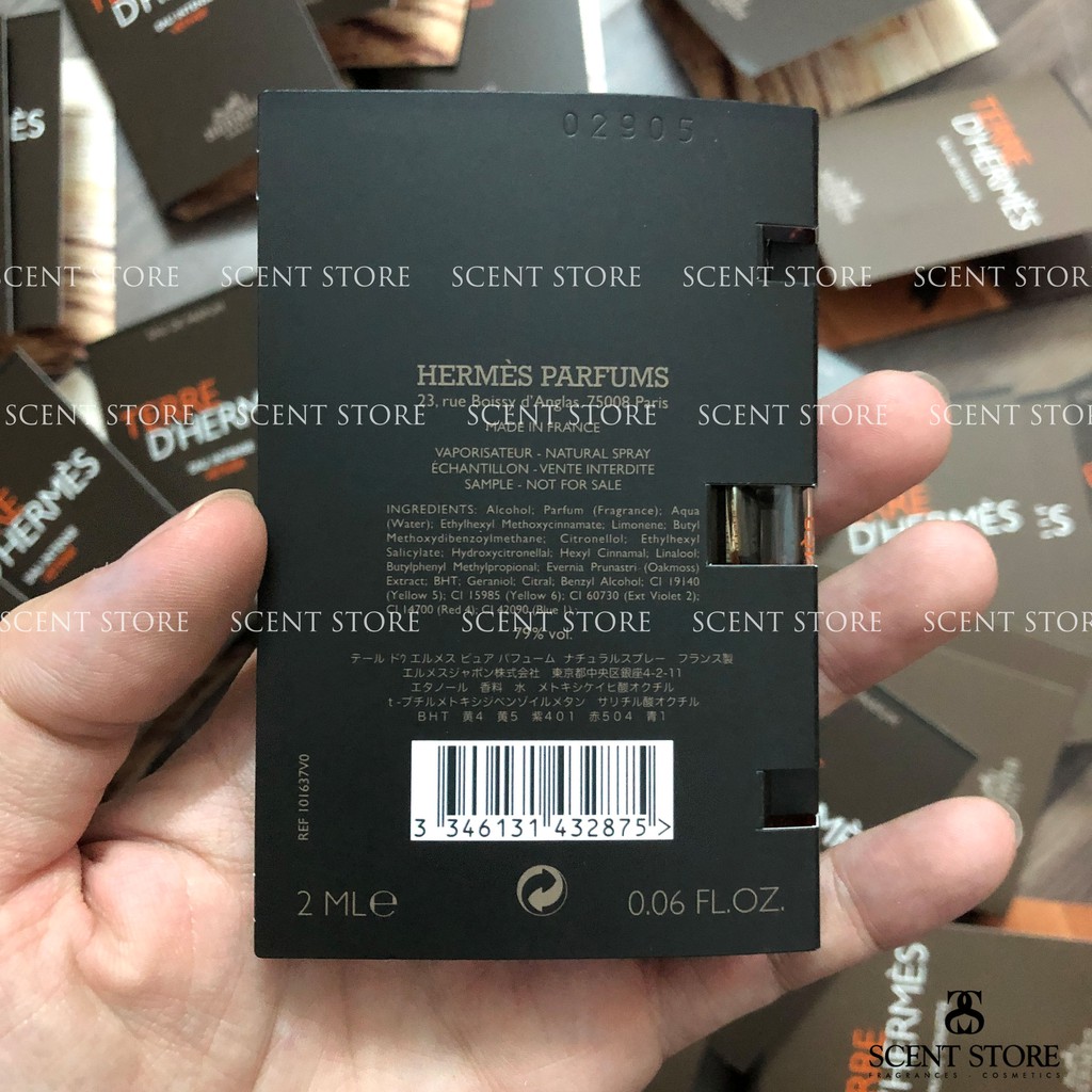 Scentstorevn - Vial chính hãng nước hoa Hermes Terre Edt, Parfum, Intense Vetiver, Eau Givree [2ml]