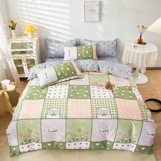Ga Trải Giường Chần Bông Đỏ Xanh Cotton M6*2M-M8*2M(1 chăn phao, 1 ga, 2 vỏ gối đầu, 1 vỏ gối ôm)