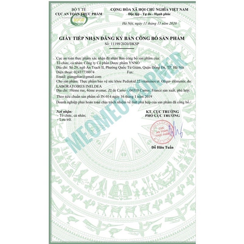 Siro Pediakid bổ sung 22 vitamin , ăn ngon, ngủ ngon Pháp