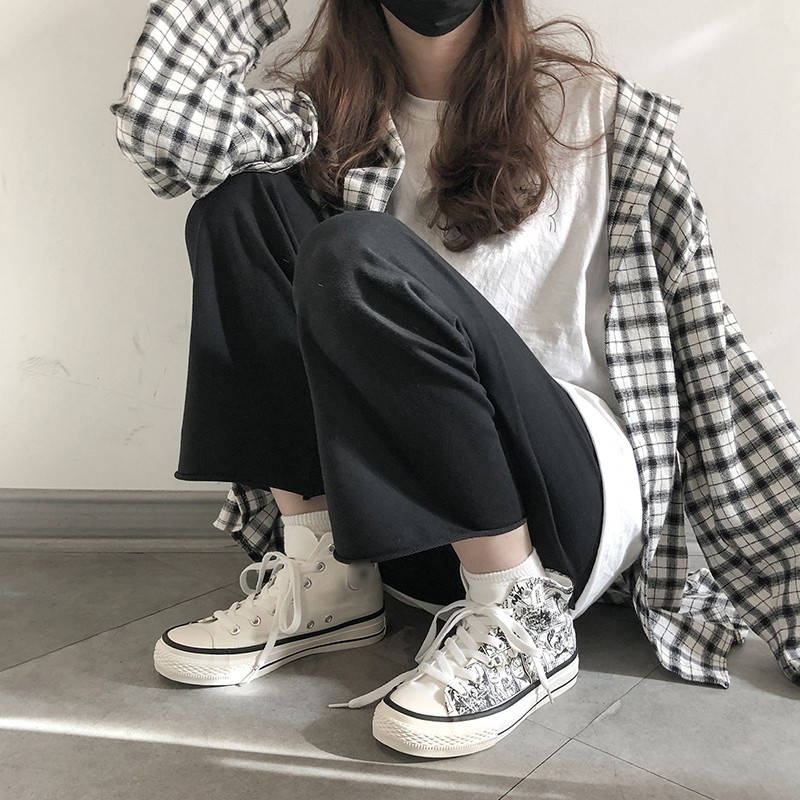 [ORDER 7-12 ngày] GIÀY ulzzang tranh vẽ dáng converse cổ cao