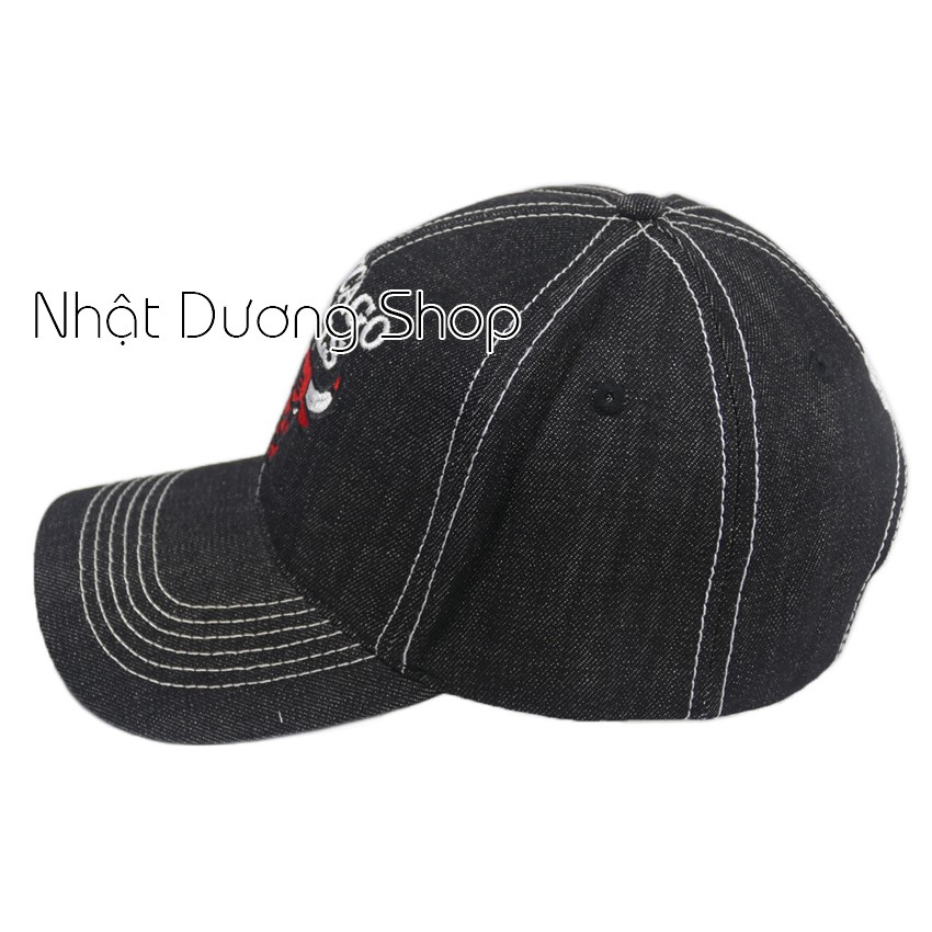 Nón kết thêu con trâu Chicago Bull - Đen chất liệu vải mềm mượt, kiểu dáng thời trang cá tính, có khóa tăng giảm size