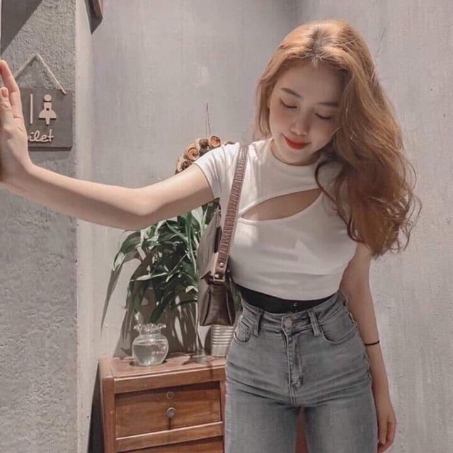 [ Mã WASTAPR giảm 10K đơn 50K] Áo Croptop xẻ chéo thun xịn | BigBuy360 - bigbuy360.vn