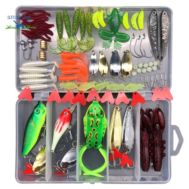 Set 75/94/122 Mồi Câu Cá Giả Kèm Hộp Đựng Chất Liệu Cứng
