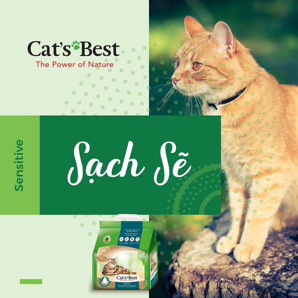 Cát Hữu Cơ Cho Mèo Cat's Best Sensitive Green Power 8L