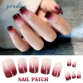 ✨YD❤ 24 Piece Boxed Gradient Long Fake Nails Finished Nail Patch