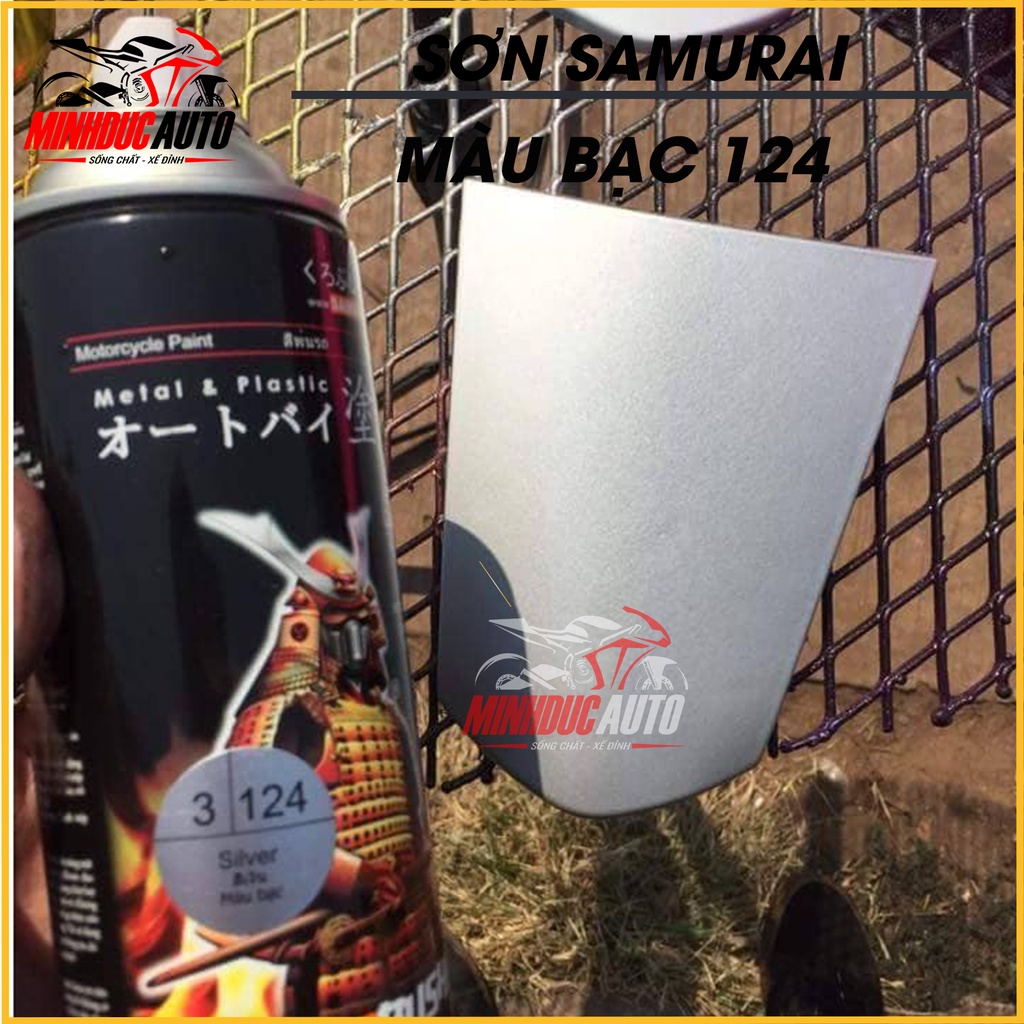 Sơn xịt Samurai 124 - chai sơn xịt cao cấp độ mịn cao dành cho sơn xe máy, ô tô