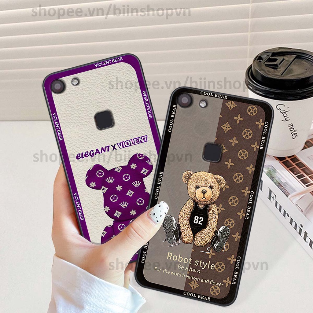 Ốp Vivo V7 / V7 Plus / V7+ hình gấu bear brick đẹp độc lạ, thời trang, cá tính