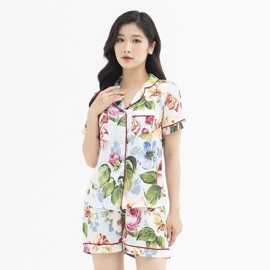 Bộ Đồ Ngủ Pijama Lụa Satin Cao Cấp JAPAN SILK Mùa Hè Họa Tiết Sang Trọng