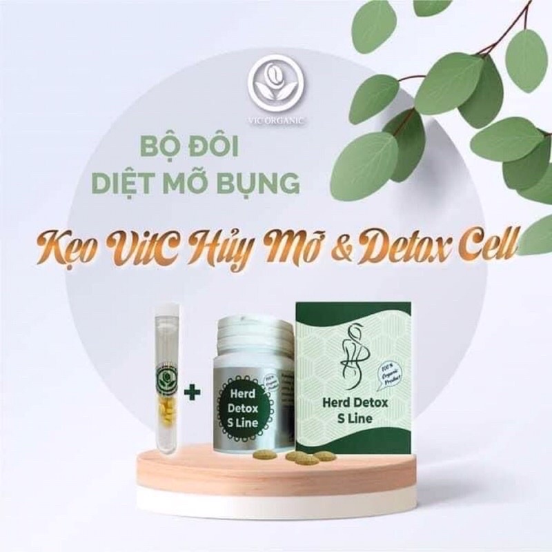 Bộ Đôi Detox Cell + Vit c Giảm Mỡ Bụng Siết eo hiệu quả