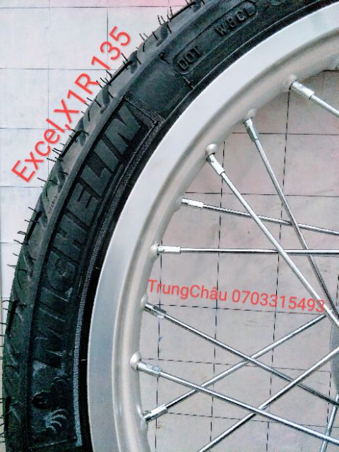 Bánh CĂM EX 135 ,  đùm X1R niền EXCEL chính hãng vỏ Michelin city