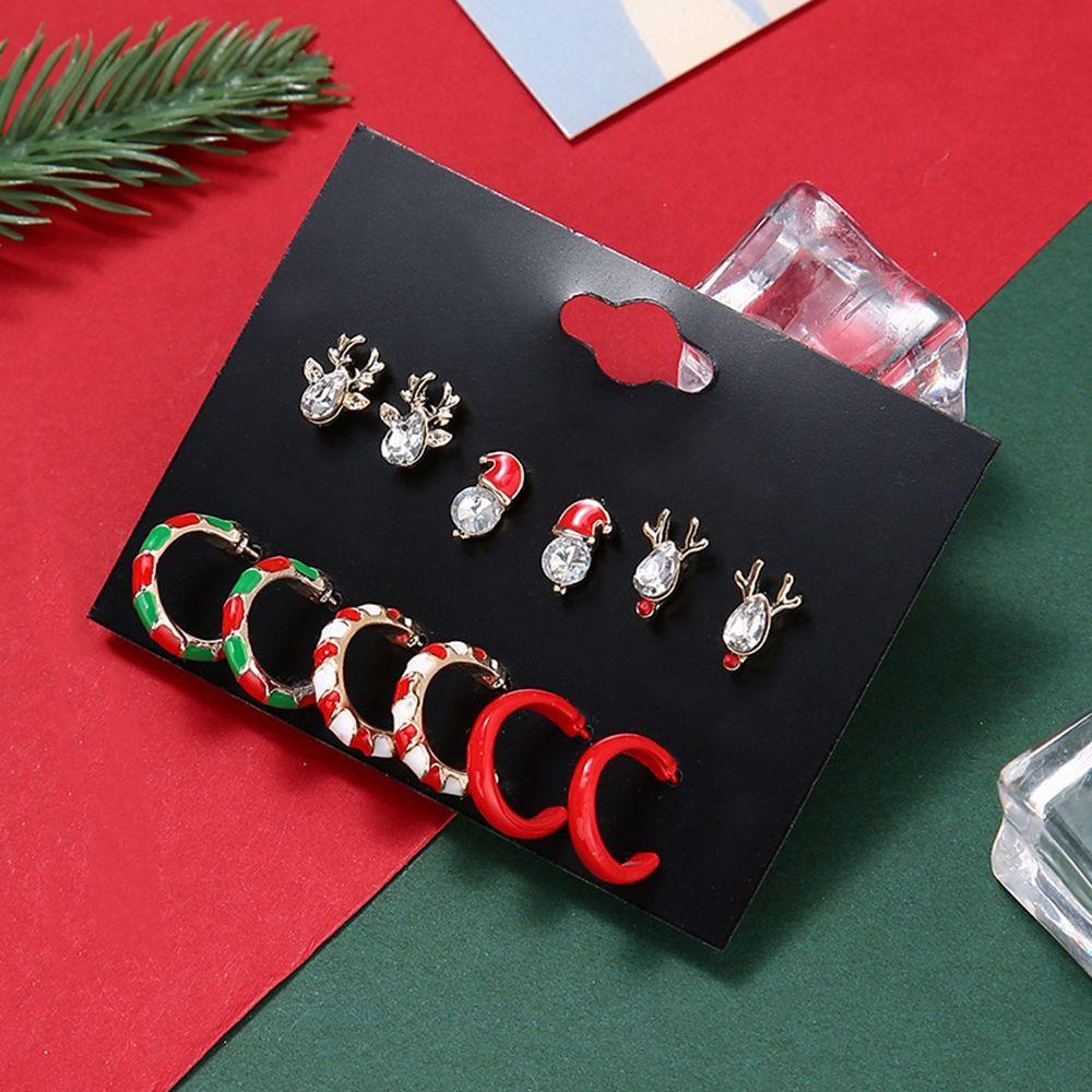 Bông Tai Bằng Hợp Kim Hình Tuần Lộc Bánh Gừng Người Tuyết Phong Cách Hàn Quốc Dễ Thương Sáng Tạo