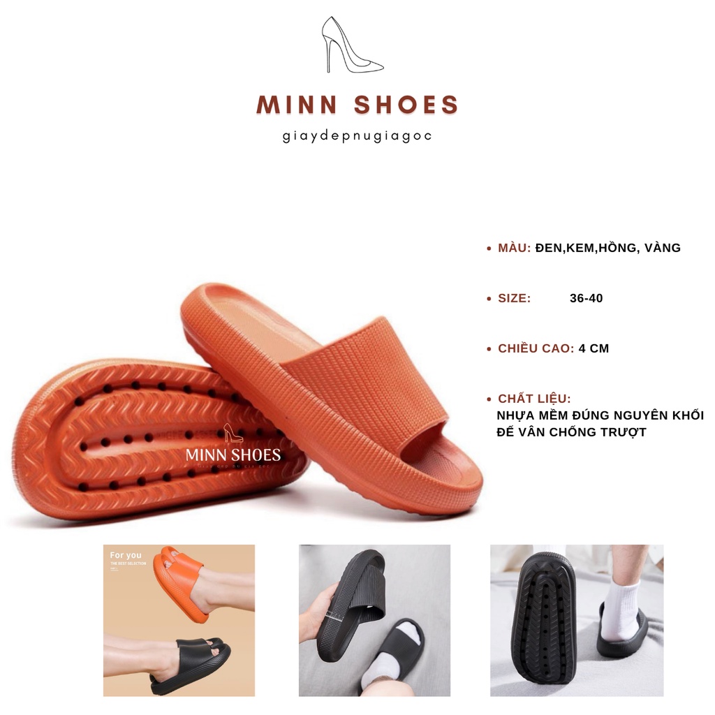 (ĐẾ SIÊU DÀY 4CM) Dép thông hơi ulzzang bánh mì độn đế 5 cm siêu nhẹ chống trượt D2