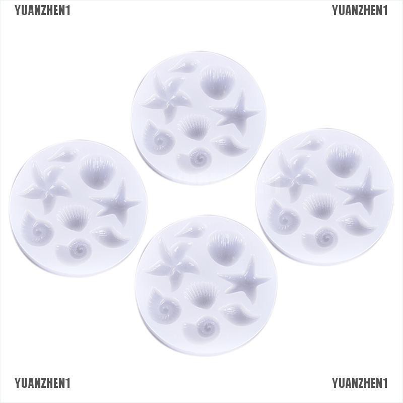 [YUANZHEN1] Khuôn Silicon Dẻo Hình Vỏ Sò Sao Biển / Động Vật DIY Charms