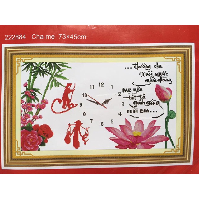 Tranh thêu chữ thập Cha Mẹ 222884 (73x45) chưa thêu