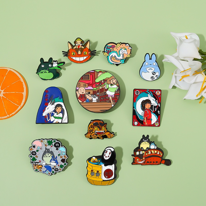 Ghim cài áo QIHE JEWELRY hoạt hình Totoro phong cách Nhật Bản