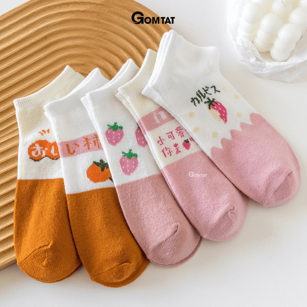 [COMBO 5 ĐÔI] Vớ Nữ cổ ngắn Cotton, Tất nữ sử dụng cả tuần