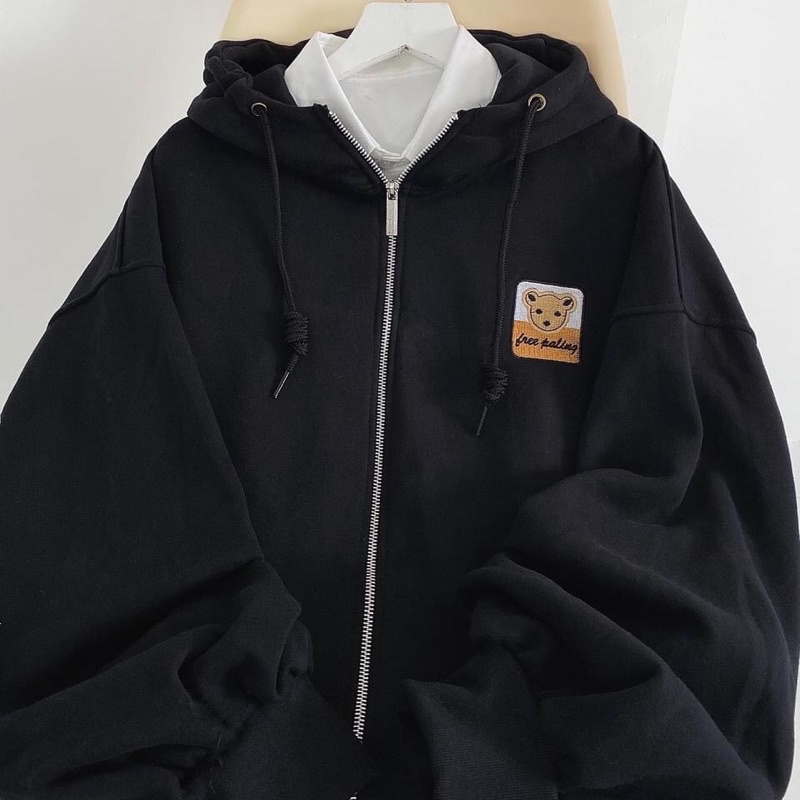 Áo khoác nỉ lót bông Gấu thêu unisex | BigBuy360 - bigbuy360.vn