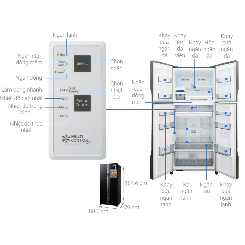 Tủ lạnh Panasonic Inverter 550 lít NR-DZ600GKVN