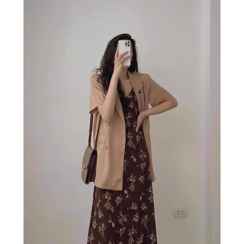Set đồ nữ 🌸 FREESHIP 🌸 Set váy blaze gồm váy hoa và áo khoác nhẹ ngoài ulzzang siêu hot | BigBuy360 - bigbuy360.vn