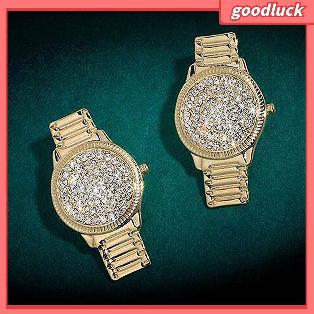 ps/Women Rhinestone Watch Shape Oval Geometric Dangle Ear Drop Earrings Jewelry