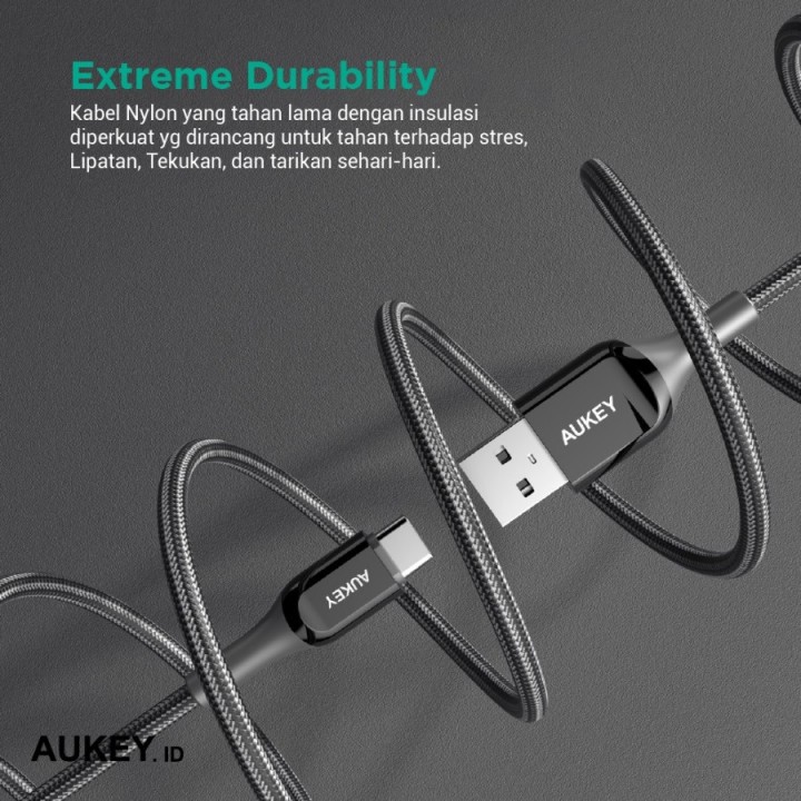 Dây Cáp Sạc Aukey Cb-Cmd46 Usb-A Sang Usb-C 3m