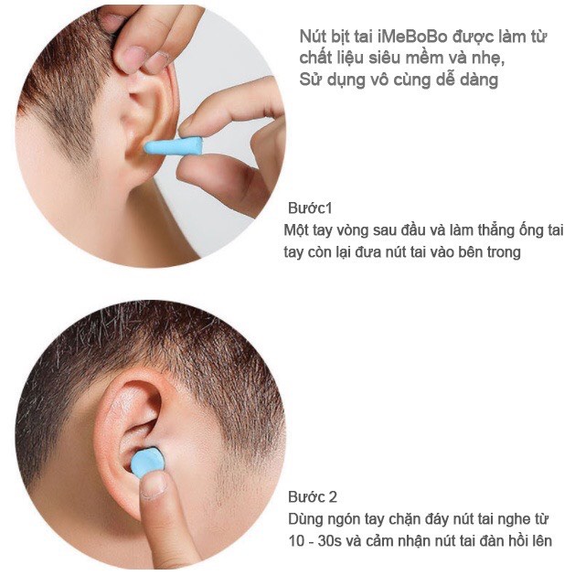 Bịt tai chống ồn iMeBoBo,nút bịt tai cách âm ngủ ngon,mềm mịn dễ chịu với Tai, thoải mái khi đeo, chống ngủ ngáy 01 2022