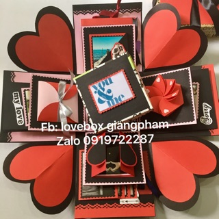 Hộp love box đỏ 2in1